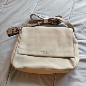 NWT American Leather Co. Beige Crossbody Bag